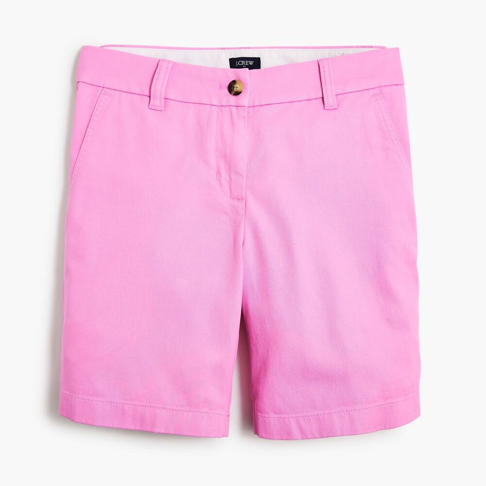 J. Crew Mid-Rise Flat Front Classic Chino Short Lotus Bloom Women's Size 10